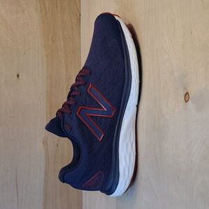 New Balance Fresh Foam 680v7 Running Athletic Sneaker In Navy Team Red